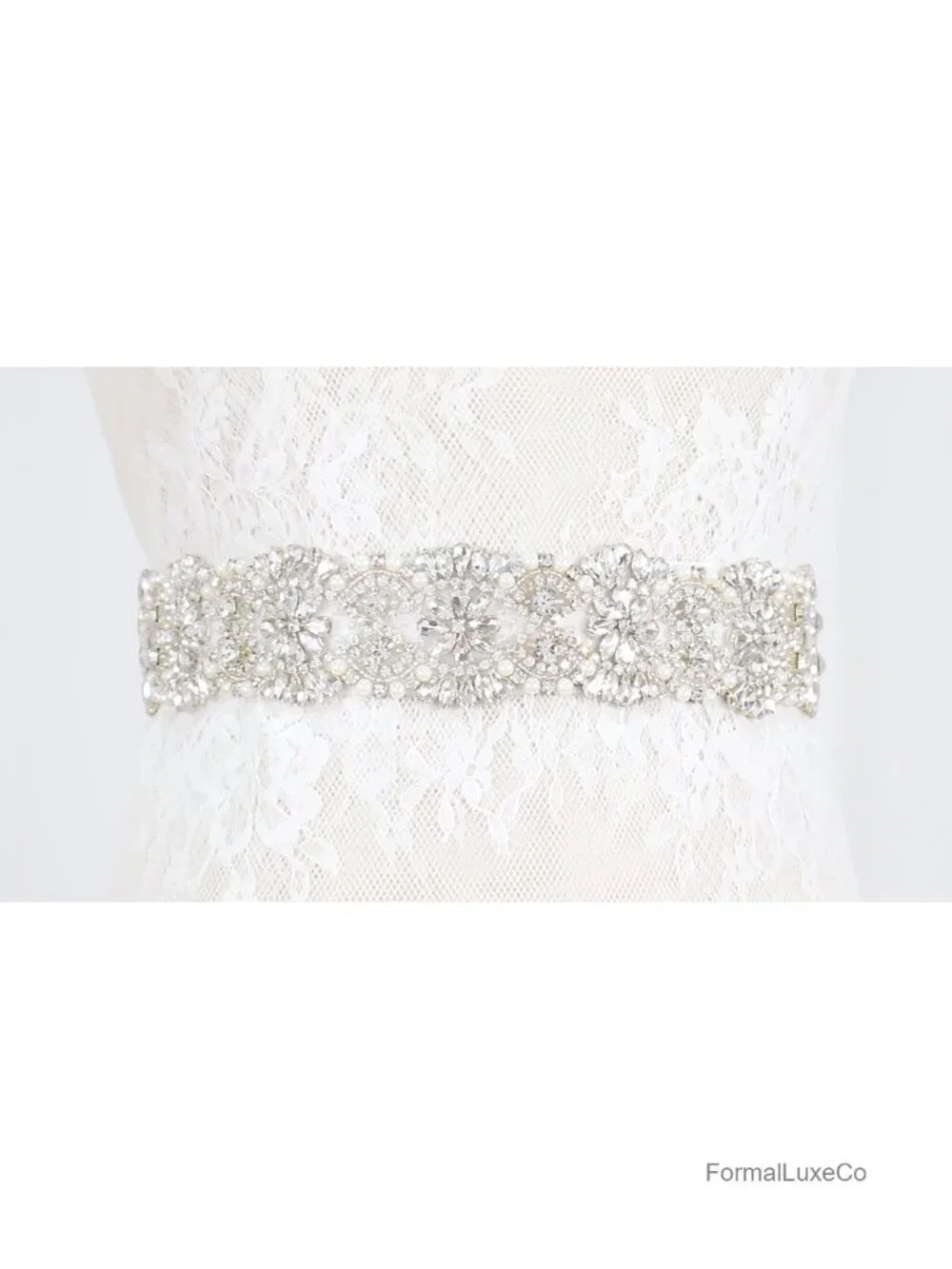 AAAA Crystal Rhinestone Wedding Belt Applique Iron On Sew On